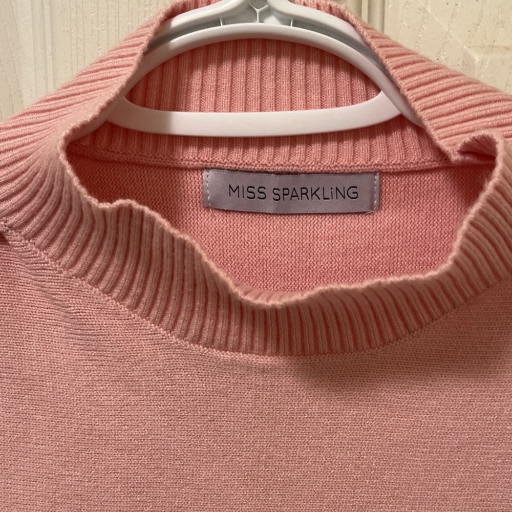 Miss Sparkling Pink Turtleneck Sweater
